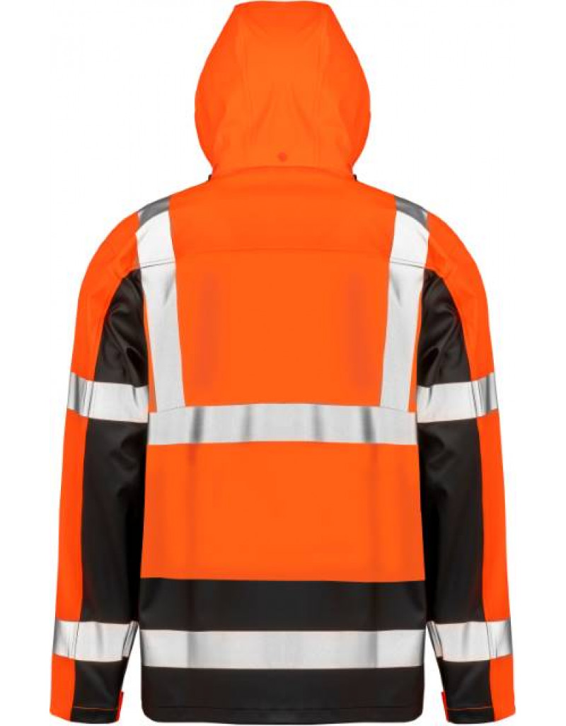 Jachetă de siguranță fluorescentă cu elemente reflectorizante